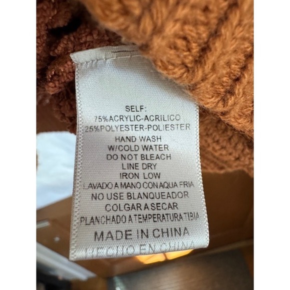 Hudson Gray Women's Rust Orange Knit Sweater Textured Pullover Long Sleeve - L - Picture 3 of 8